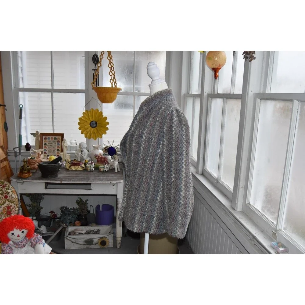 VINTAGE 1980s Donnkenny Lambswool Blend Coat One Button Gray Size Large